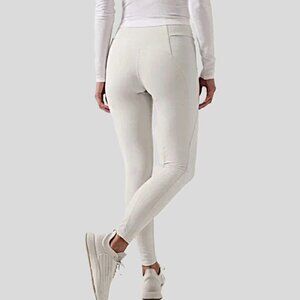 Athleta Peak Hybrid Fleece Tight In Birch Grey, M